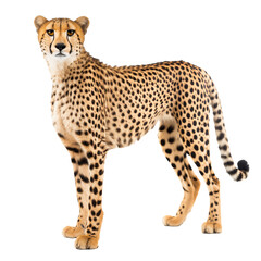 Cheetah standing made with generative AI - transparant background - png