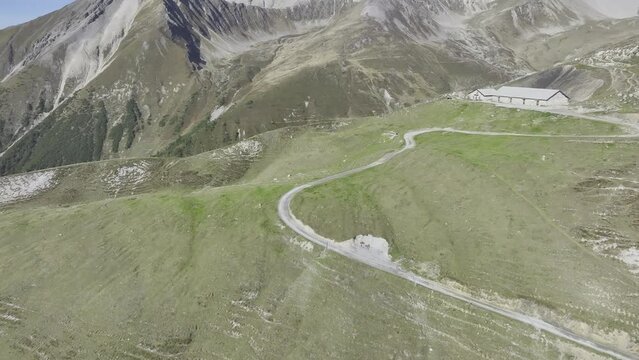 Alp da la Creusch, Aroser Rothorn and Furcletta in the background, Piz Mulain on the left, drone image, Alvaneu, Grisons, Switzerland, Europe