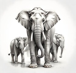 elephant isolated on white