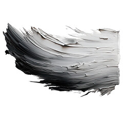 Ash Gray Oil Paint Stroke Isolated on Transparent or White Background, PNG