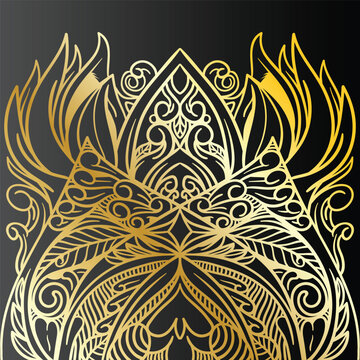 Luxury ornamental mandala design background in gold color. Decorative ornament in ethnic oriental style. Oriental pattern, vintage decorative elements. Weave design elements. Yoga logos vector.