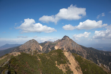権現岳から見る秋の南八ヶ岳