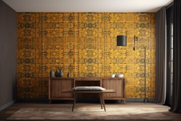 Design concept of wallpaper and wall tiles. Generative AI