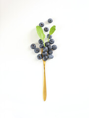 Blueberries on a fork