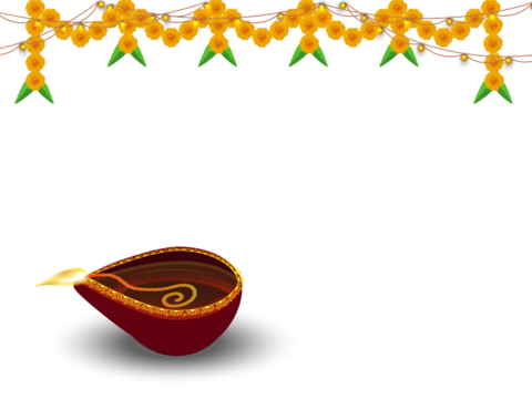 Indian Festival or Puja Concept with Burning Diwali in Toran Decoration Background and Space for Your Message,