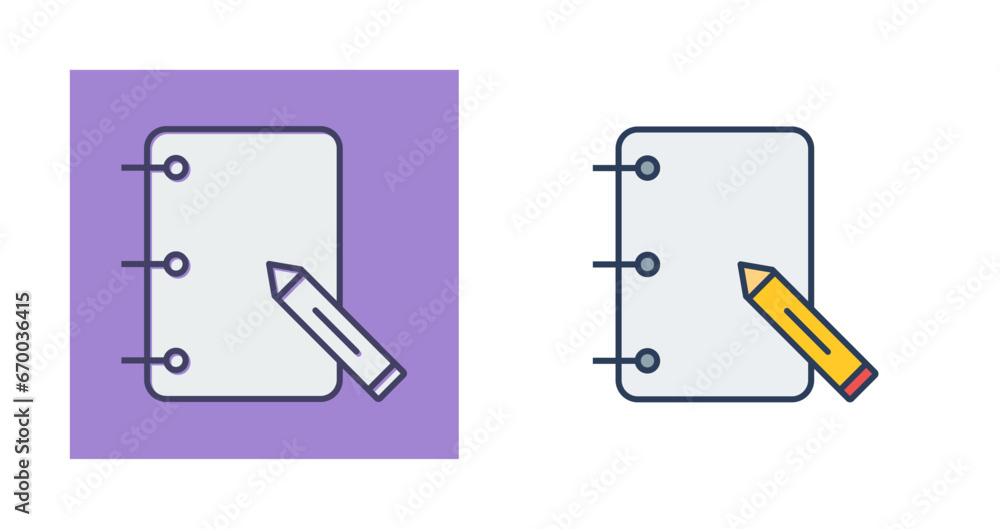 Sticker Paper and Pencils Vector Icon