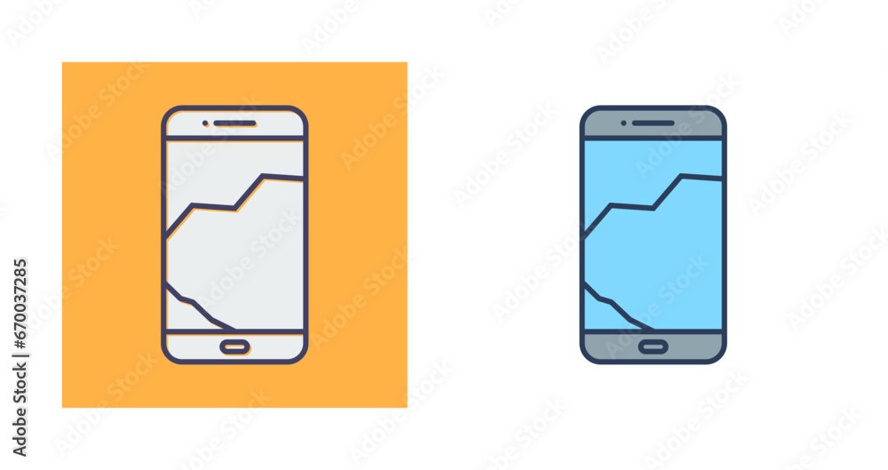 Canvas Prints Broken Cell Phone Vector Icon