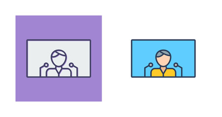 Online Press Conference Vector Icon