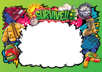 Graffiti illustration with street graffiti letters, tags, words, street art, style, spray paint, emoji, fresh and colorful