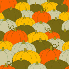 Pumpkin seamless pattern. Happy Thanksgiving. Vector design.