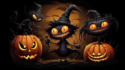 Halloween Creepy Cute Characters - Wallpaper 