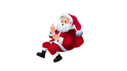 Santa Claus carrying big bag, Portrait of Santa Claus, sack full of presents, Merry Christmas and Happy New Year greeting with cute santa claus, cartoon character Santa Claus Marry Christmas