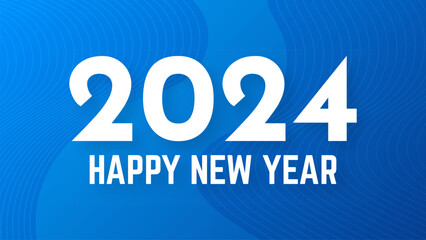 2024 Happy New Year on colorful background