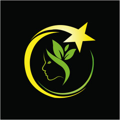 Beauty logo, Star Beauty  face logo