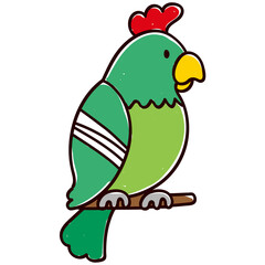 Injured parrot with bandages.