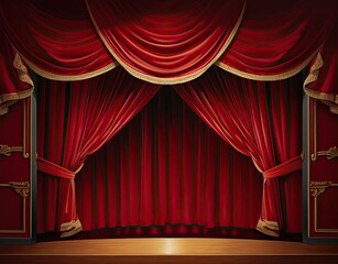 red curtains in theatre