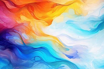 Colorful watercolor background with abstract elements for design templates. Generative AI - obrazy, fototapety, plakaty