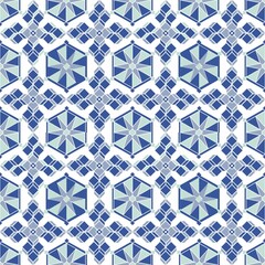 blue moroccan geometric tiles. seamless pattern. Portuguese tiles. geometric element in the form of a snowflake on a colored background