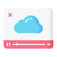 Cloud Video Flat Icon