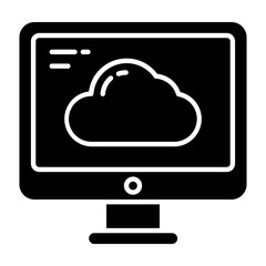 Cloud Computer Glyph Icon