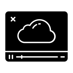 Cloud Video Glyph Icon