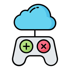 Cloud Game Line Color Icon