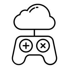 Cloud Game Outline Icon