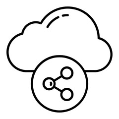 Cloud Share Outline Icon