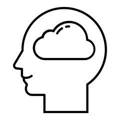 Cloud Brain Outline Icon