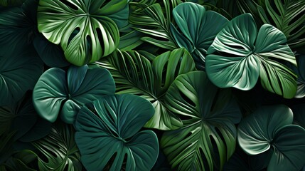 AI Generative. Abstract tropical plant art background.
