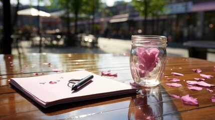 Notepad Painted Heart On Background Window , Background Image, Valentine Background Images, Hd
