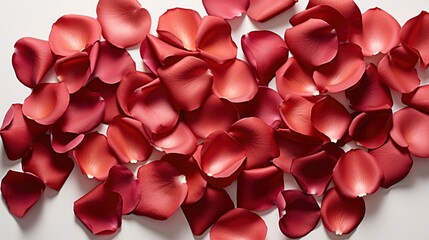 Red Rose Petals Isolated On White, Background Image, Valentine Background Images, Hd