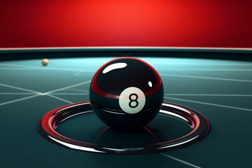 Illustration of a pool 8 ball representing competition and dispute. Generative AI