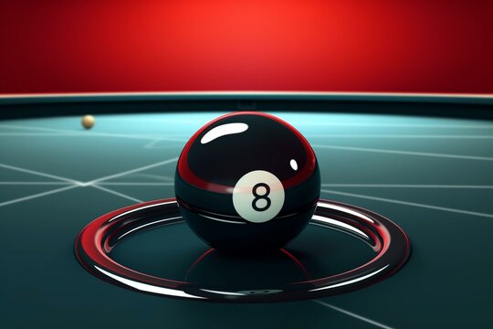 Illustration of a pool 8 ball representing competition and dispute. Generative AI