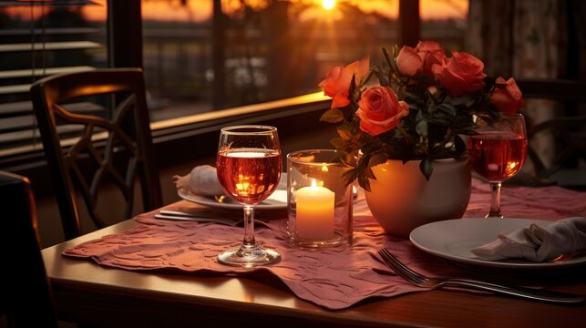 Restaurant Series Valentines Day Dinner Table, Background Image, Valentine Background Images, Hd
