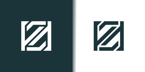 Letter HZ modern initial creative monogram typography logo - obrazy, fototapety, plakaty