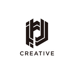 Obraz premium Letter PU modern initial creative monogram typography logo