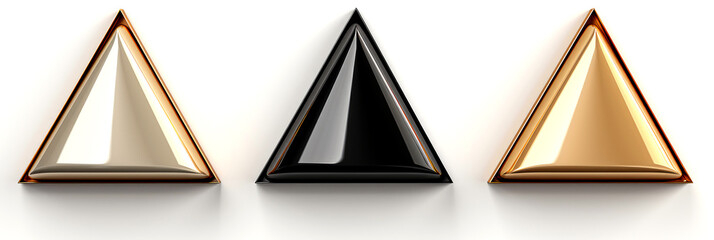 3d triangle shapes on white background