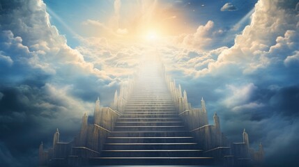A photo of stairway to heaven - obrazy, fototapety, plakaty
