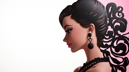 Side View Girl Heart On Cheek , Background Image, Valentine Background Images, Hd