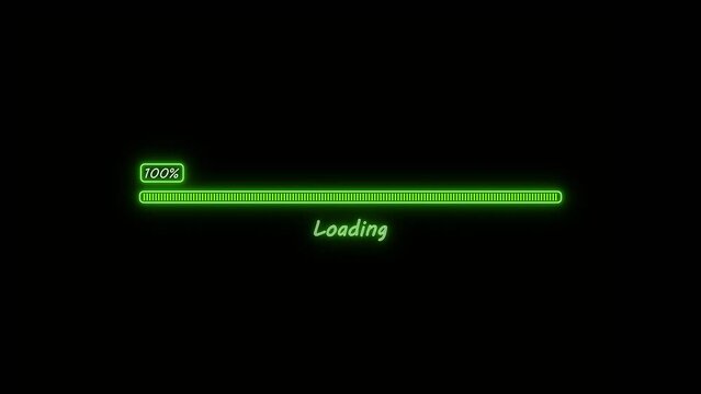 Simple Loading bar screen progress animation. Progress loading bar 0-100%