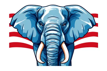 Foto op Aluminium republican elephant illustration with striped background © alexandr