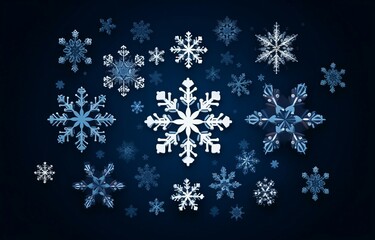 Fototapeta na wymiar A snowflake on a dark background