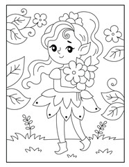 Fairy coloring pages for kids