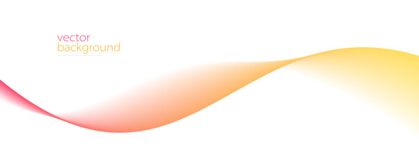 Smooth flow of wavy shape with gradient vector abstract background, red and yellow design curve line energy motion,