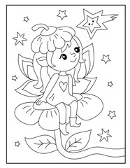 Fairy coloring pages for kids