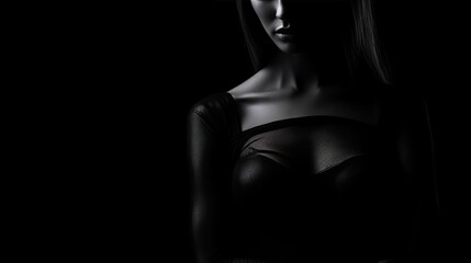 Obraz na płótnie Canvas body of a beautiful woman in black and white