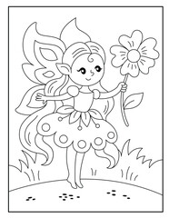 Fairy coloring pages for kids