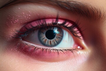 Fototapeta premium A beautiful blue eye close up detailed