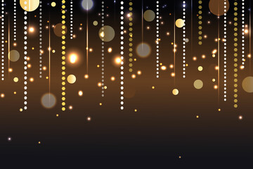 Fototapeta na wymiar Bright festive background with sparkles and bokeh effect. 